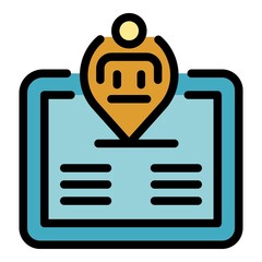 Poster - Education online icon. Outline education online vector icon color flat isolated