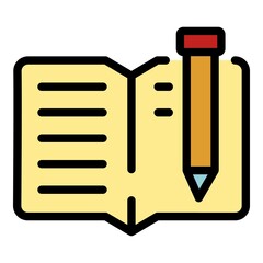 Poster - Open book icon. Outline open book vector icon color flat isolated