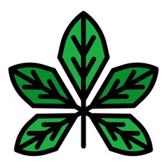 Poster - Leaf chestnut icon. Outline leaf chestnut vector icon color flat isolated