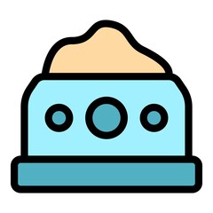 Poster - dog treat bowl icon. outline dog treat bowl vector icon color flat isolated