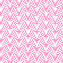 Pink Japanese Style Seamless Traditional Pattern Circles Ornate For Your Design