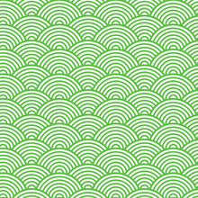 Green Japanese Style Seamless Traditional Pattern Circles Ornate For Your Design