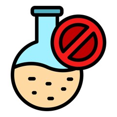 Poster - Round flask icon. Outline round flask vector icon color flat isolated