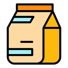 Poster - Milk cat pack icon. Outline milk cat pack vector icon color flat isolated