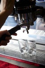 Wall Mural - pouring coffee into a glass