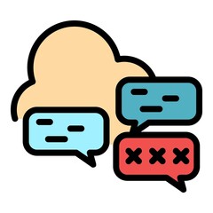 Poster - cloud password icon. outline cloud password vector icon color flat isolated