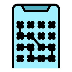 Poster - touch password icon. outline touch password vector icon color flat isolated