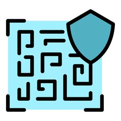 Poster - Secured barcode icon. Outline secured barcode vector icon color flat isolated