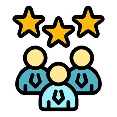 Sticker - Top meeting icon. Outline top meeting vector icon color flat isolated