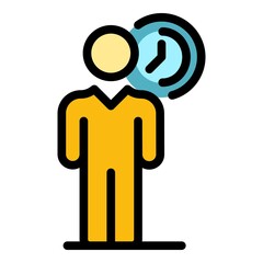 Poster - Time meeting icon. Outline time meeting vector icon color flat isolated