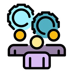 Poster - Operational meeting icon. Outline operational meeting vector icon color flat isolated