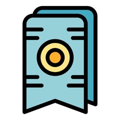 Poster - Element bookmark icon. Outline element bookmark vector icon color flat isolated