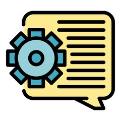Poster - Discussion icon. Outline discussion vector icon color flat isolated