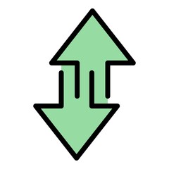Poster - Discussion arrows icon. Outline discussion arrows vector icon color flat isolated
