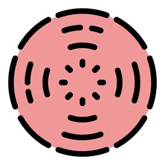 Poster - Round focus icon. Outline round focus vector icon color flat isolated