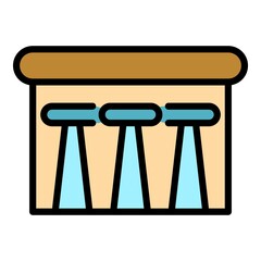 Poster - Bar table icon. Outline bar table vector icon color flat isolated
