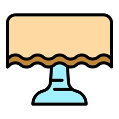 Poster - Cafe round table icon. Outline cafe round table vector icon color flat isolated