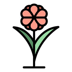 Poster - Canola flower icon. Outline canola flower vector icon color flat isolated