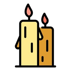 Poster - plant candle icon. outline plant candle vector icon color flat isolated