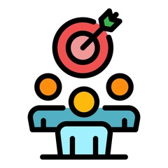 Poster - group target credibility icon. outline group target credibility vector icon color flat isolated