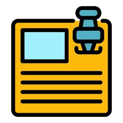 Poster - Online credibility icon. Outline online credibility vector icon color flat isolated
