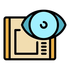 Poster - Eye security control icon. Outline eye security control vector icon color flat isolated