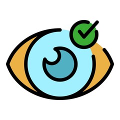 Poster - Eye control icon. Outline eye control vector icon color flat isolated