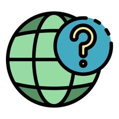 Poster - Global communication icon. Outline global communication vector icon color flat isolated