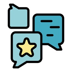 Poster - Chatting icon. Outline chatting vector icon color flat isolated