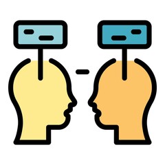 Poster - Human chat icon. Outline human chat vector icon color flat isolated