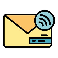 Poster - New email icon. Outline new email vector icon color flat isolated