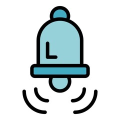 Poster - Alert bell icon. Outline alert bell vector icon color flat isolated