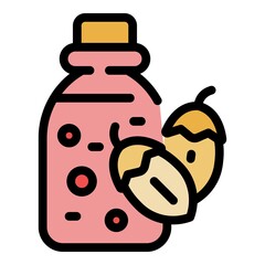 Poster - Jojoba oil icon. Outline jojoba oil vector icon color flat isolated
