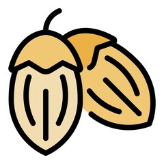 Poster - Care jojoba nut icon. Outline care jojoba nut vector icon color flat isolated
