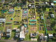 Overhead view of allotment gardens in Hull, UK