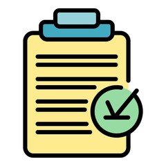 Poster - Medical receipt icon. Outline medical receipt vector icon color flat isolated