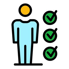 Poster - Candidate job icon. Outline candidate job vector icon color flat isolated