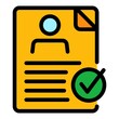 © ylivdesign - Approved resume icon. Outline approved resume vector icon color flat isolated