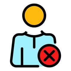Poster - Ban candidate icon. Outline ban candidate vector icon color flat isolated