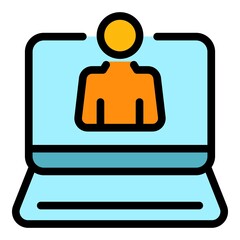 Poster - People recruitment icon. Outline people recruitment vector icon color flat isolated