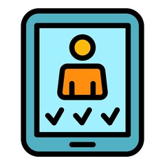 Poster - online job interview icon. outline online job interview vector icon color flat isolated