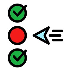 Poster - job level icon. outline job level vector icon color flat isolated