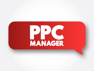 Poster - ppc manager text message bubble, business concept background