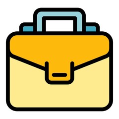 Poster - Job briefcase icon. Outline job briefcase vector icon color flat isolated