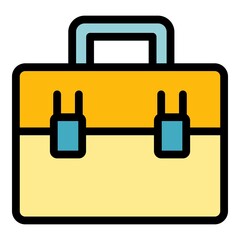 Poster - New briefcase icon. Outline new briefcase vector icon color flat isolated