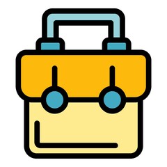 Poster - trendy briefcase icon. outline trendy briefcase vector icon color flat isolated