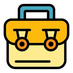 Poster - Manager suitcase icon. Outline manager suitcase vector icon color flat isolated
