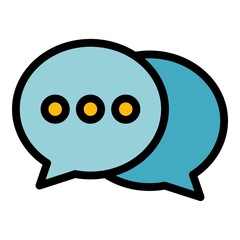 Poster - discuss opportunity icon. outline discuss opportunity vector icon color flat isolated