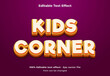 © Zamans - Kids corner text effect design. multiple kids premium 3d text vector template design. multi color text effect design.