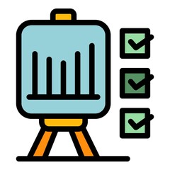Poster - Chart opportunity icon. Outline chart opportunity vector icon color flat isolated